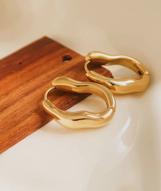 Darcy 18K Gold Non-Tarnish Oval Hoop Earring